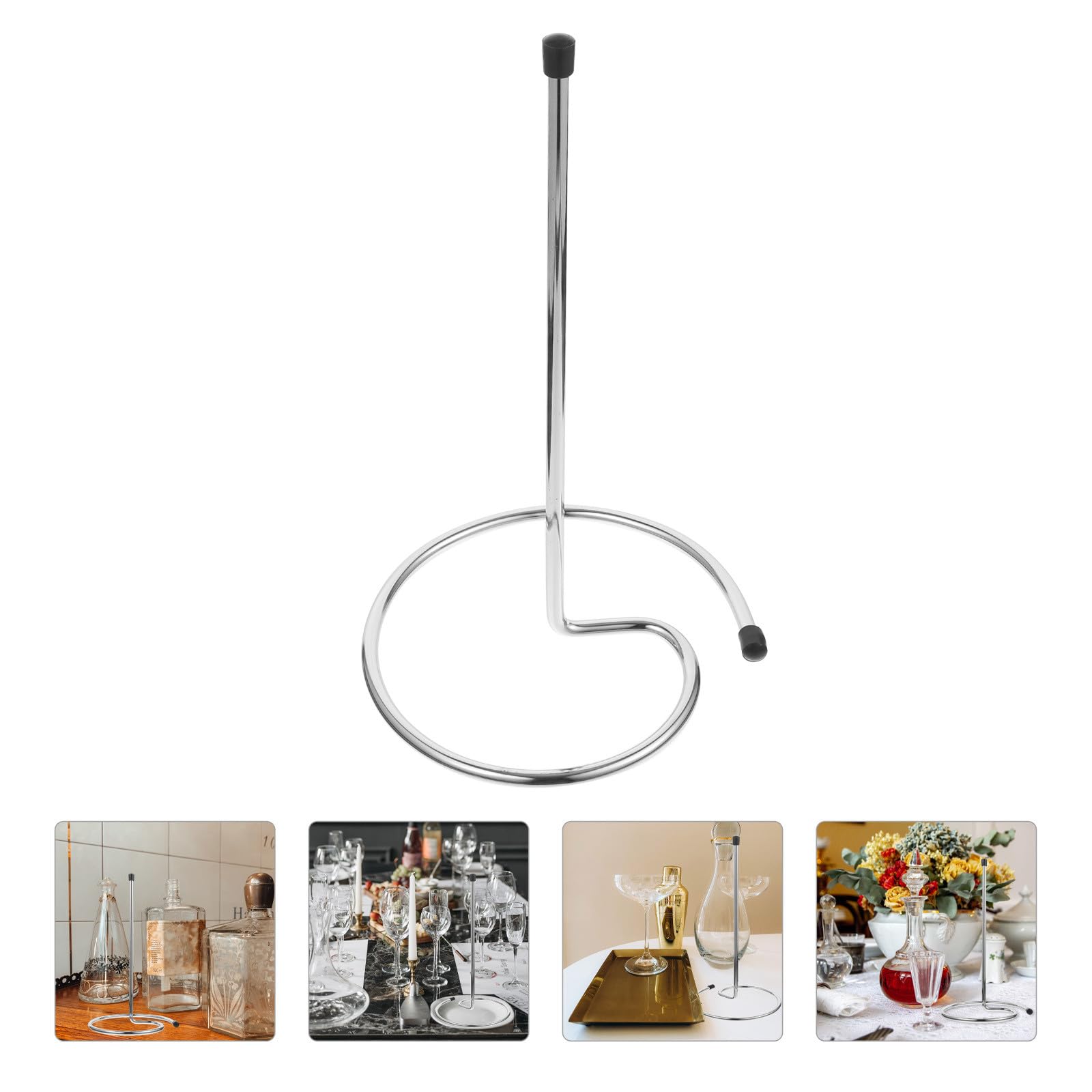 Juego de escurridor para decantador de vino, soporte invertido de 2 piezas para secado y almacenamiento de botellas y vasos, accesorios esenciales de barra para el hogar y la cocina