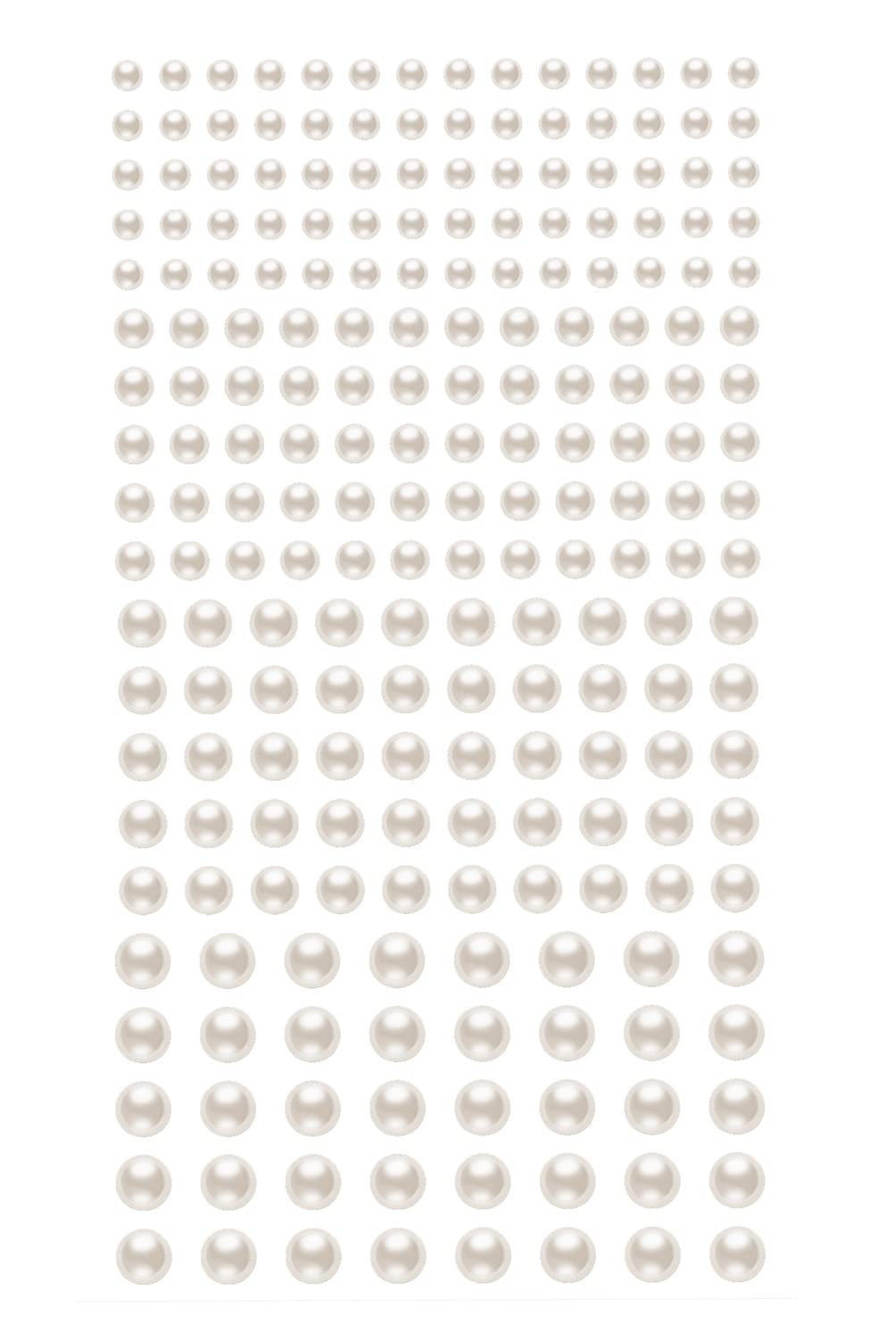 660 Pieces Pearl Stickers Penta Angel 4 Size Self Adhesive White Flat Back Pearls Stickers Embellishments Sheet for Face Beauty Makeup Nail Art Phone DIY Crafts Decoration (3,4,5,6 mm, Beige, 660)