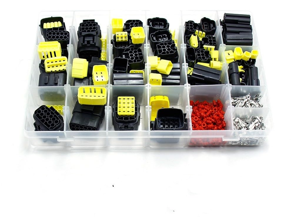 Kit di connettori for Cavo Elettrico Serie 1,8 mm con guarnizioni in Gomma 1/2/3/4/6/8/10/12/16 Pin Spina for Cablaggio di refitting Impermeabile Automatica (Color : 70x16Y 568pcs)