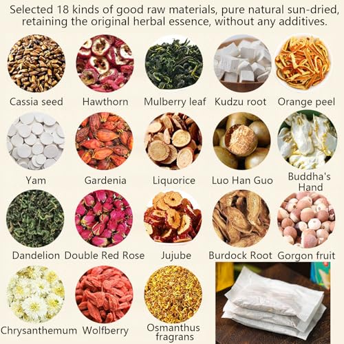Liver Detox Tea -18 Flavors Liver Tea (18 Herbal Mixed Formula), 30 Tea Bags Chinese Liver Cleanse Tea, Daily Liver Tea, Liver Cleanse Herbal Tea (60Pcs/2Boxes) - Image 3