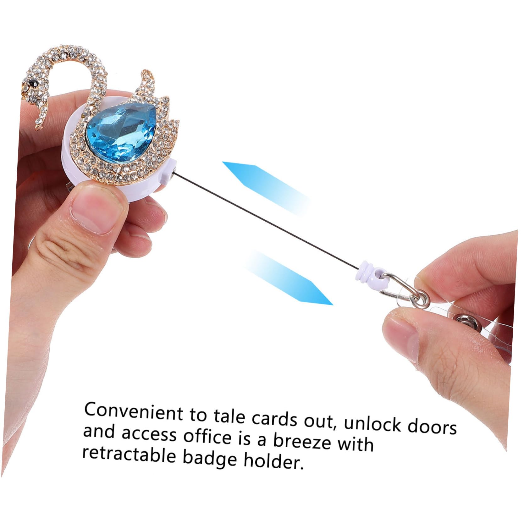 Operitacx 5 Ensembles Boucle Facile Pour Animaux Porte-carte Support De Carte D'identité Porte-badge Multifonction Clip Pour Badge Rotatif Agrafe De Badge Porte-badges Strass 3 Pièces * 5