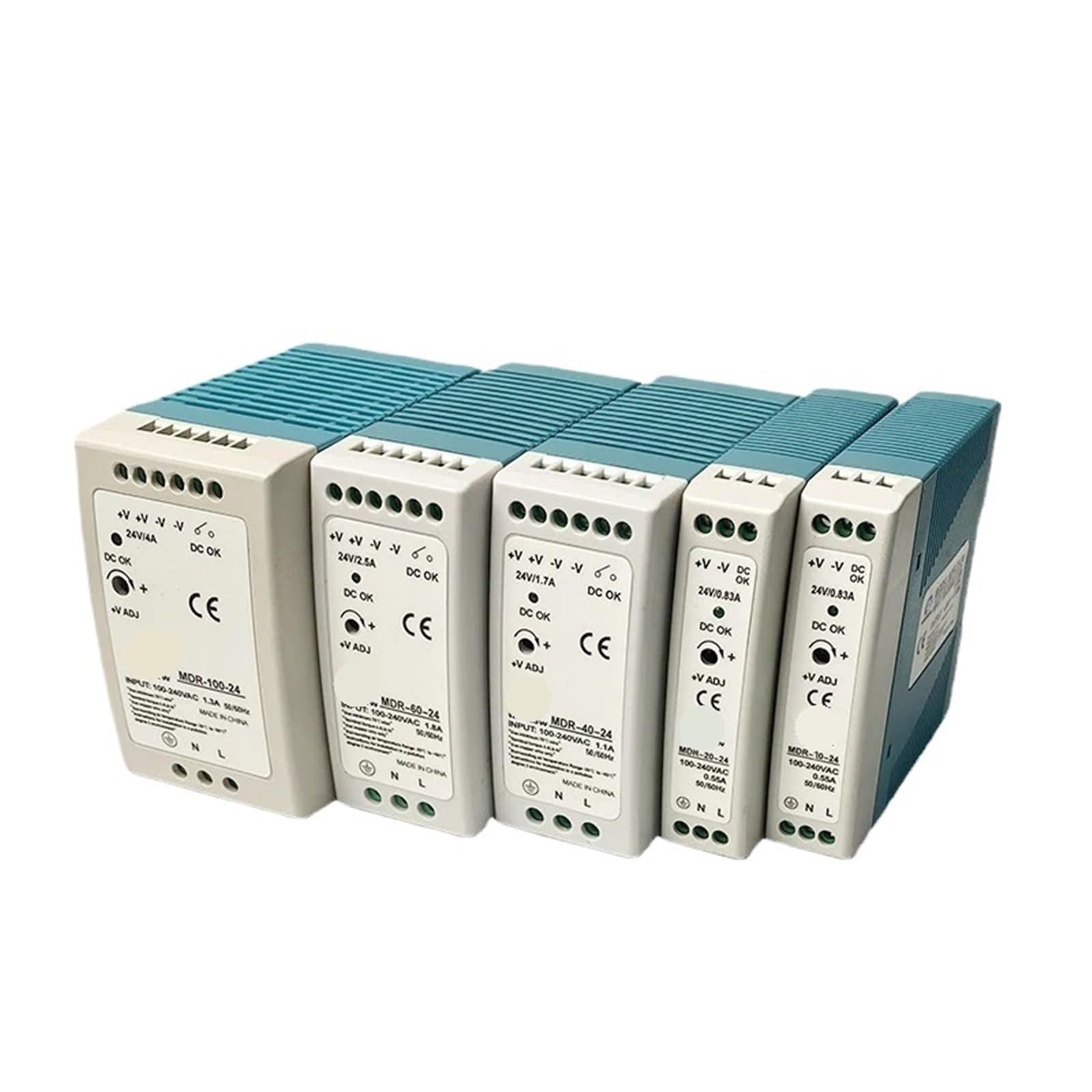JJHQOKYNA 1pcs MDR Series Power Supply Switch 10W 20W 40W 60W 100W Single Output Switching AC/DC Industrial Mini Din Rail 12V 24V(Mdr-100,12V)