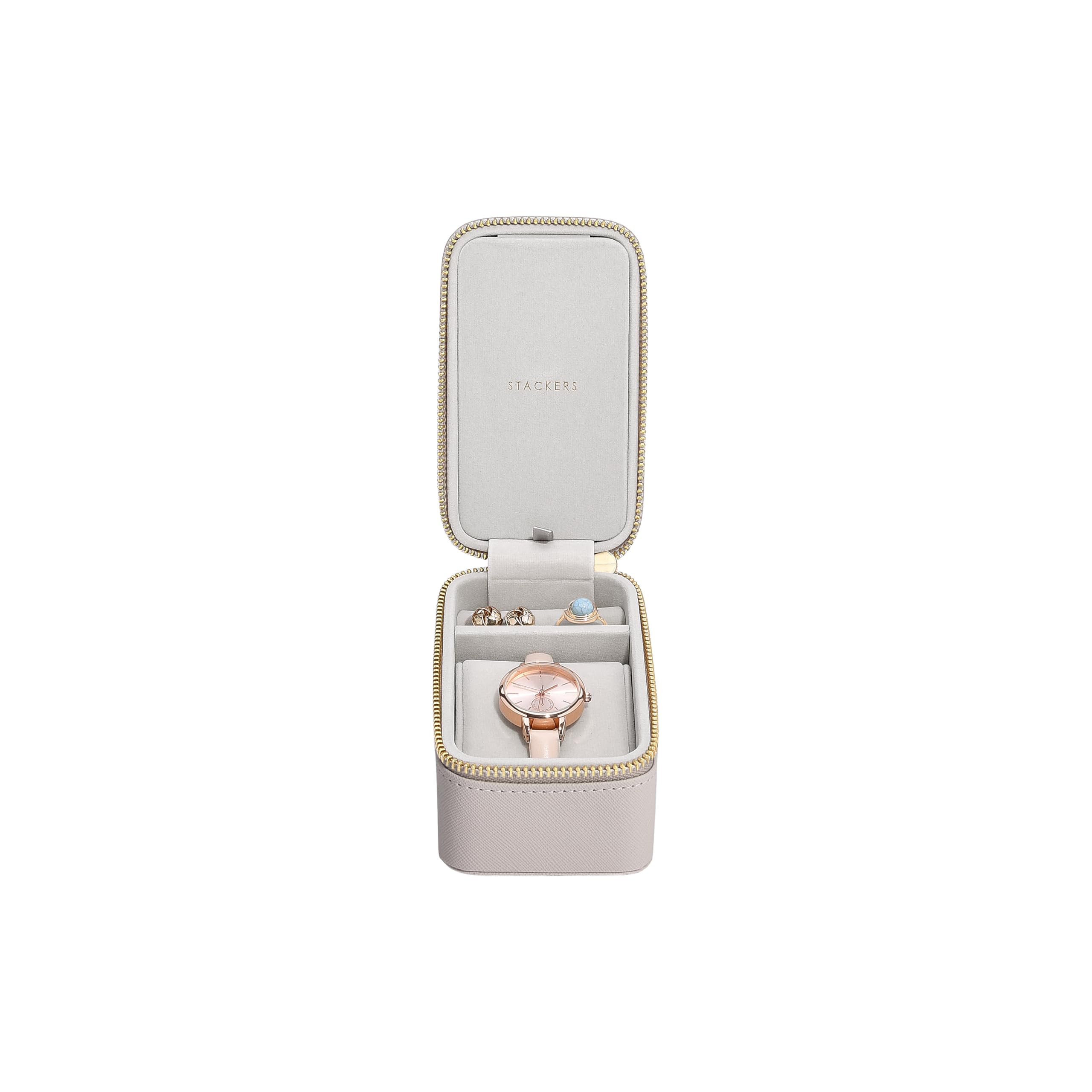 Stackers Taupe Travel Jewellery & Watch Box