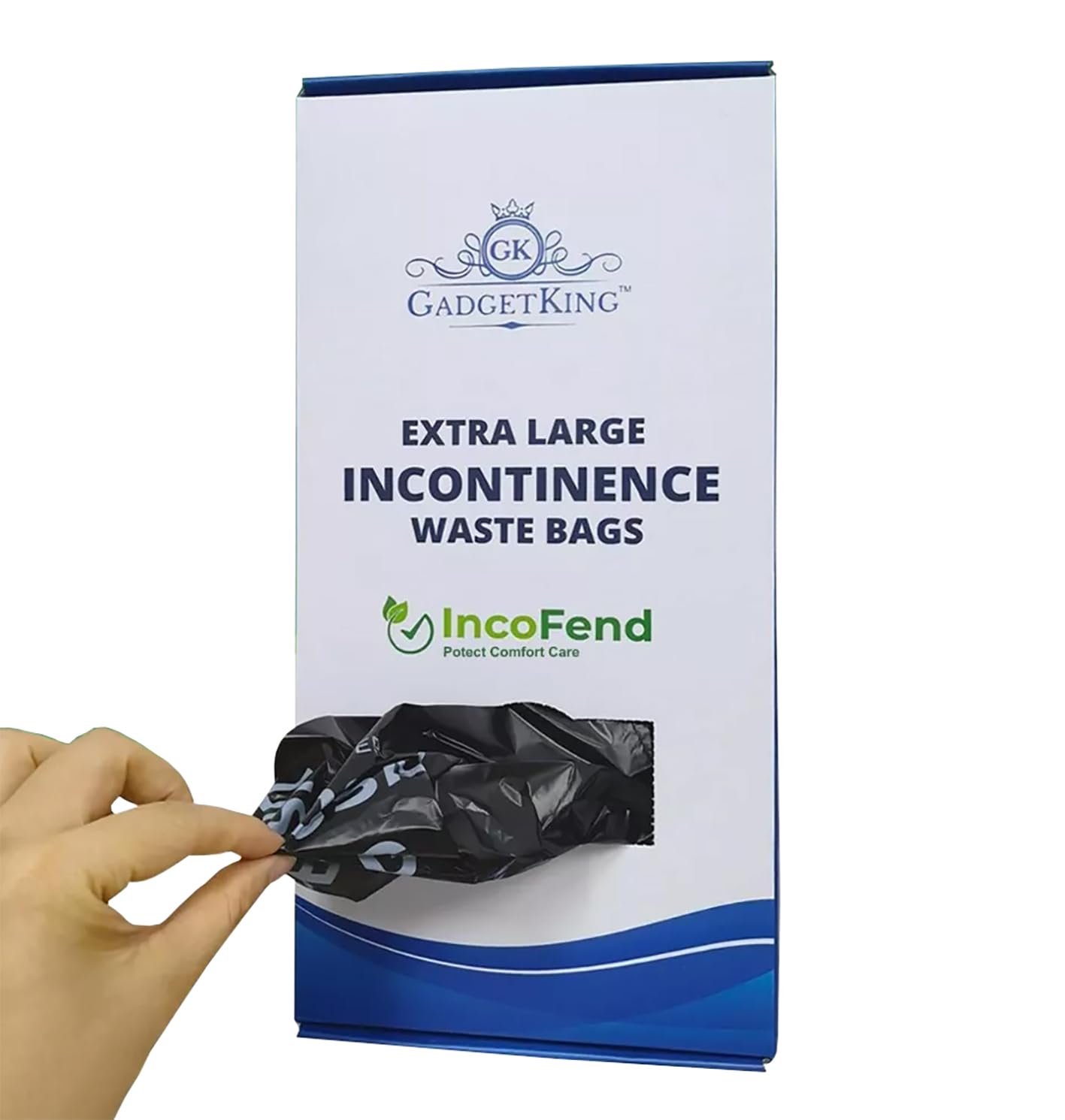 IncoFend 100 Pack Extra Large Adult Incontinence Nappy Disposal Bags Diaper Sack XL Waste Lavender Scented Sacks Roll Dispoable Easy Tie Handles Nappies Heavy Duty Strong For Sanitary