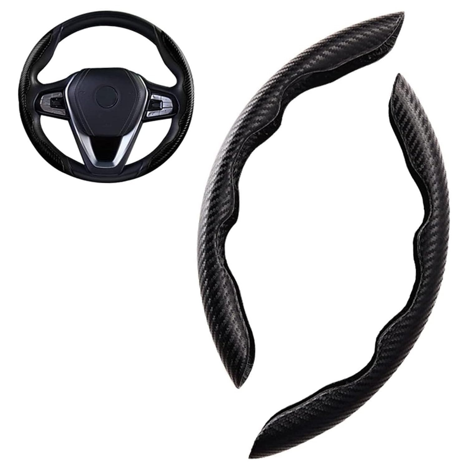 2 Pcs for Mitsubishi Pajero 2008-2011 V73 2011 L200Car Steering Wheel Cover,Anti-Slip Breathable Car Wear-Resistant Steering Wheel Protector.,A/Black