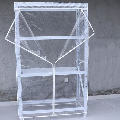SchüTzende Regalabdeckung Mit ReißVerschluss Transparente PVC Drahtregal Abdeckung Aufbewahrungsregalabdeckung füR Metallregale Lager Keller Balkon Outdoor Aufbewahrungsschutz