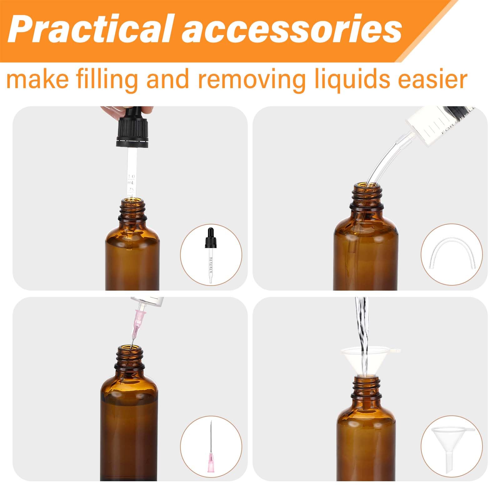 Frascos de Vidrio Marrón 100 ml con Gotero para Aceites Esenciales - 6 Piezas