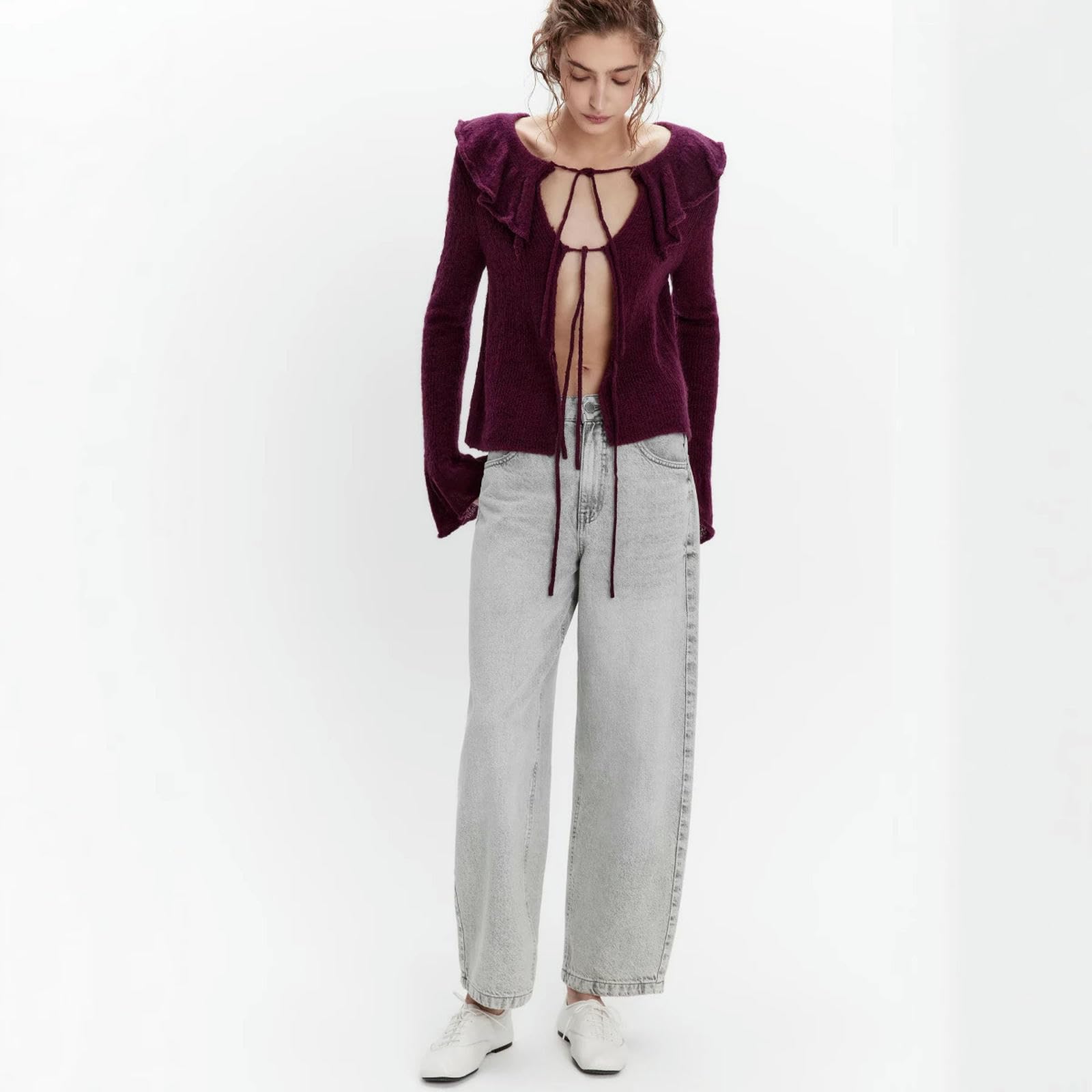 Damskie dżinsy w stylu vintage, dla kobiet, które mają luźno siedzące dżinsy haremkowe, proste i stylowe, szare, XL