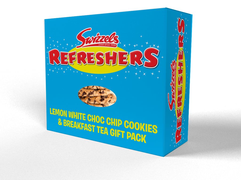 Swizzels Matlow Swizzels Refreshers Lemon and White Chocolate Chips Cookies 150g, and Teabags Set, 250g