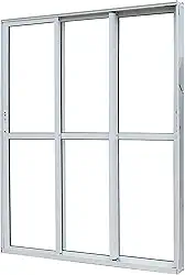 Porta de Sacada de Correr de Alumínio Branco 3 Folhas Móveis Atlântica Magnum