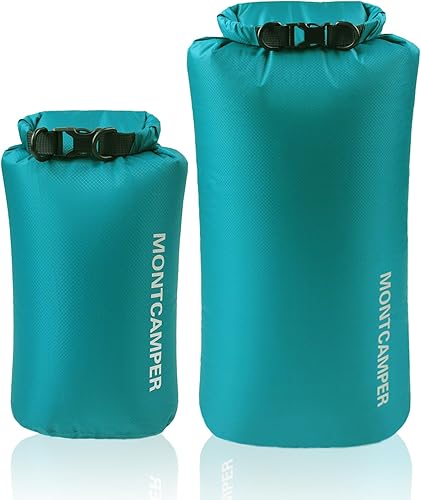 Vista 12 de Bolsa seca impermeable mejorada de 20 L de nailon 30D - Saco de almacenamiento extra grande para senderismo, kayak y rafting - Cierre superior Azul