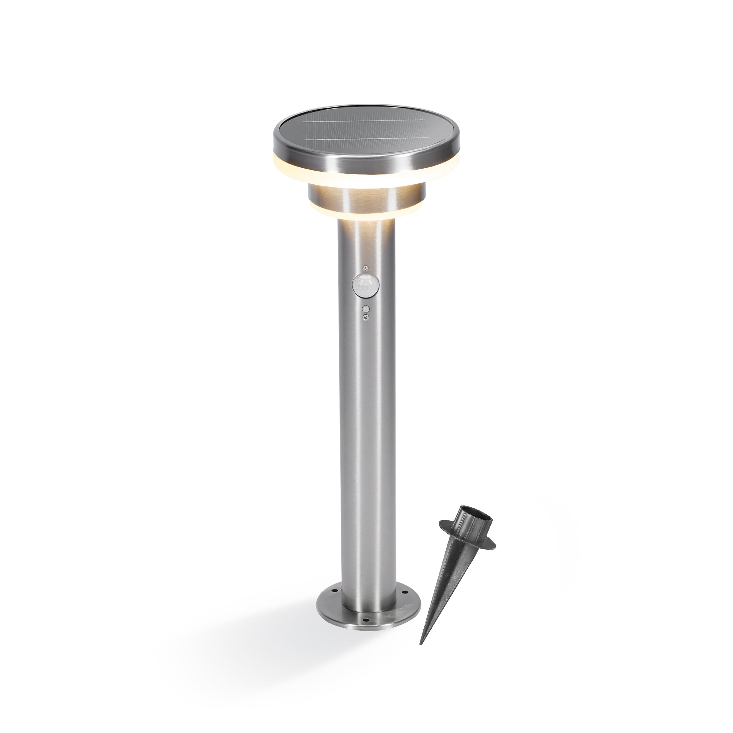 esotec Solar Wegeleuchte Modena 45 cm mit Bewegungsmelder, Solarleuchte für Außen Garten, LED Gartenbeleuchtung Solar 600 lm, warmweiß, IP44, 102754