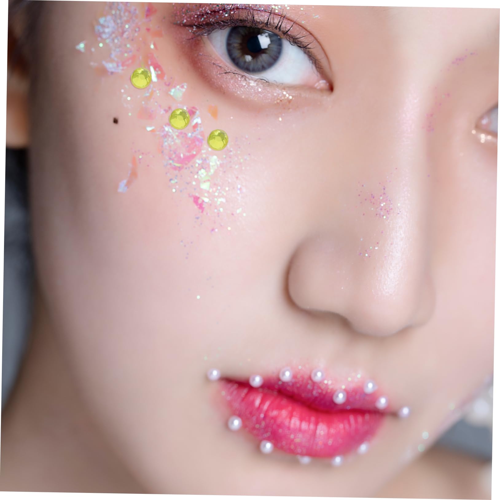 FRCOLOR 24fogli Sticker Di Gemme Per Viso Di Adesivi Strass Per Trucco Decorazioni Faciali Impermeabili e Durature Per Festival e Occasioni Speciali