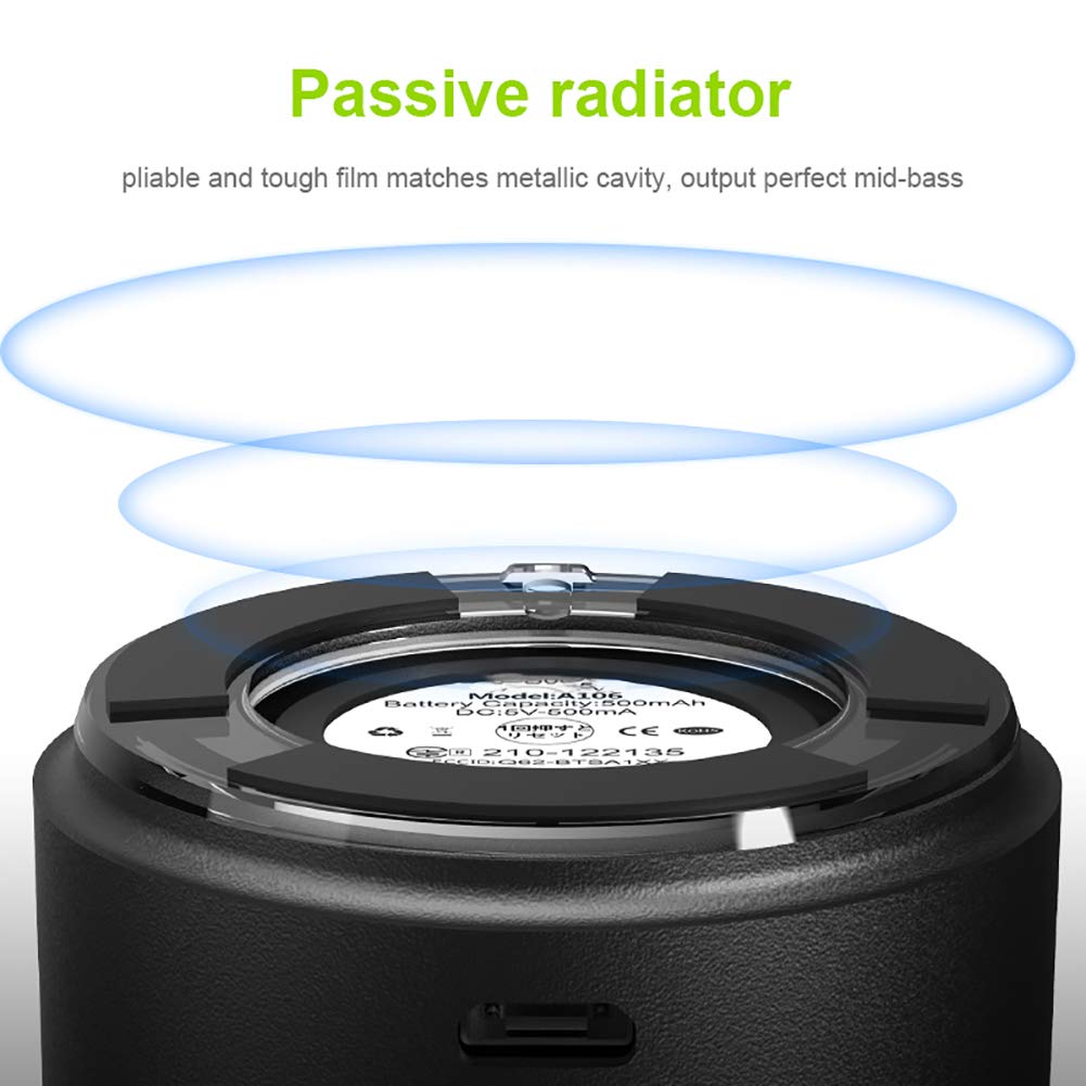 C- Altoparlante Bluetooth Super-Mini Impermeabile Altoparlante Portatile di qualità Audio/Basso Bluetooth 5.0, Impermeabile IP67, Custodia da Viaggio per Doccia, Camera, Bici, Auto,Cromo