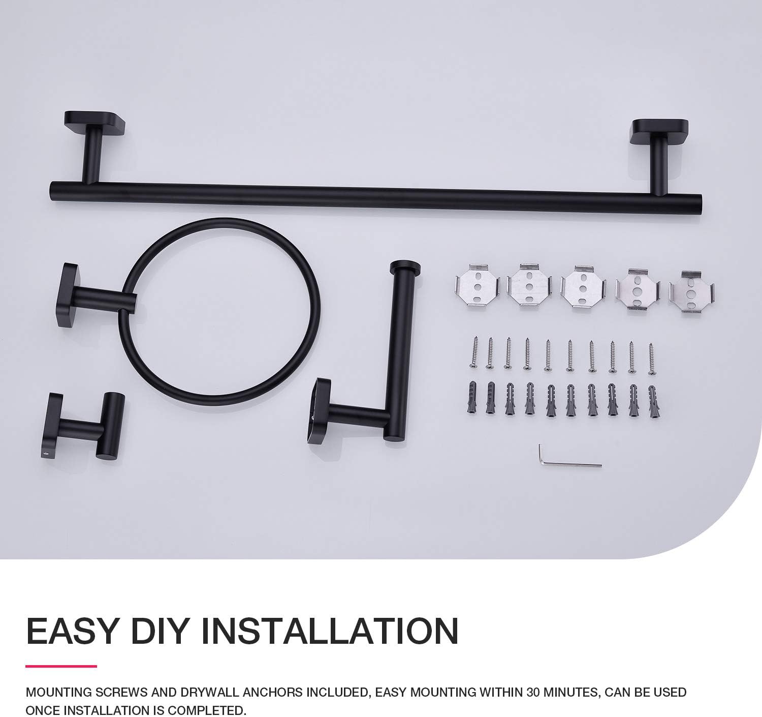 Best Cyber Monday 🔥 TRUSTMI 4-Piece Bathroom Accessories Set Black Bath Hardware SUS304 Stainless Steel 23.6 Inch Towel Bar Wall Mounted Bathroom Fixture Combination, Matte Black Best Cyber Deals 🔥 TRUSTMI 4-Piece Bathroom Accessories Set Black Bath Hardware SUS304 Stainless Steel 23.6 Inch Towel Bar Wall Mounted Bathroom Fixture Combination, Matte Black