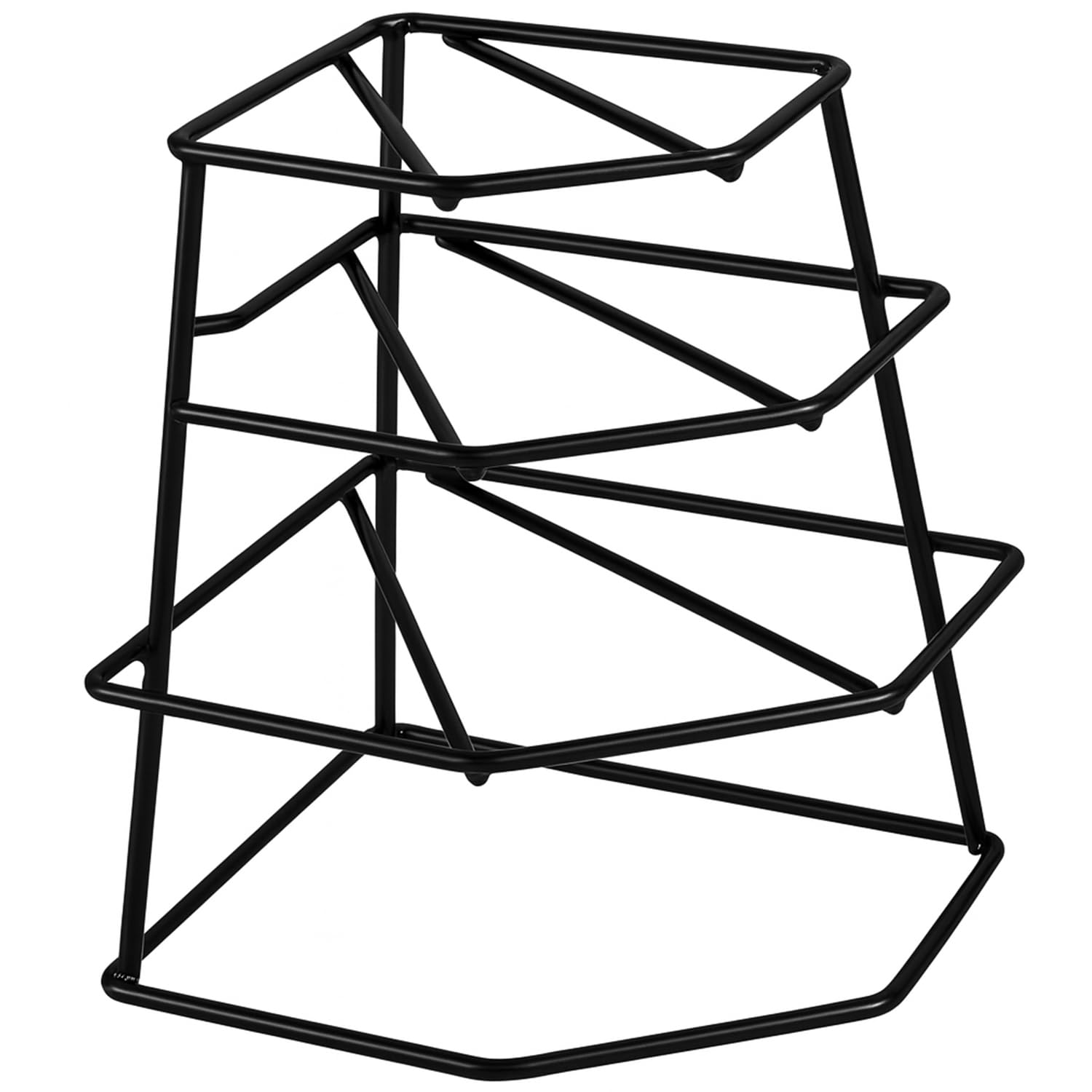 Thrink 4 Tier Corner Plate Rack Heavy Duty Kitchen Cupboard Storage Shelf Organiser Space Saving Dish Rack Stand for Plates Bowls Dishes Compact Countertop Cabinet Organiser (Black)