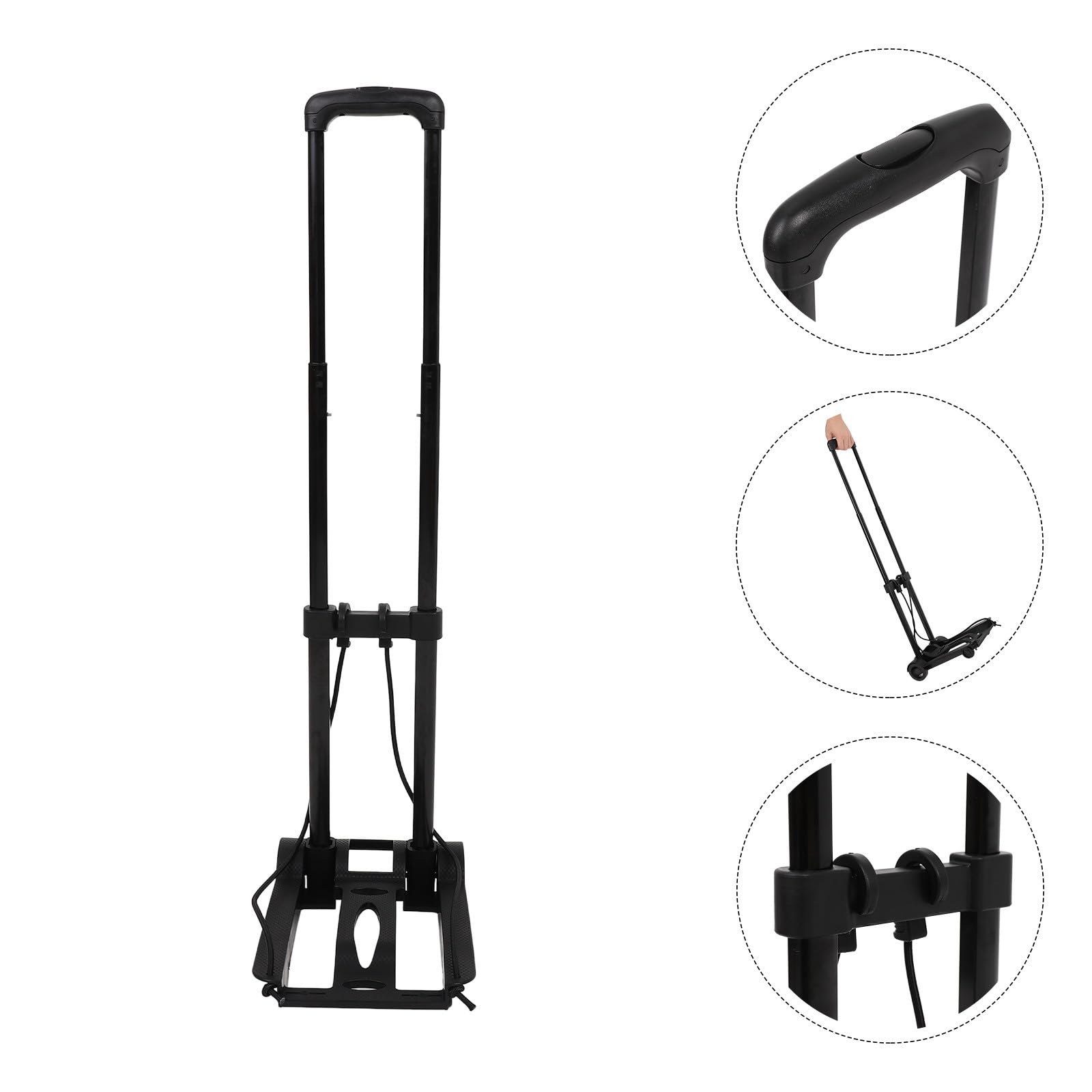 OUNONA Carro de Equipaje Plegable y Ligero Ruedas, Construcción Resistente de Hierro y Abs para Uso Diario y Viajes, Carrito Utilitario Portátil y Duradero