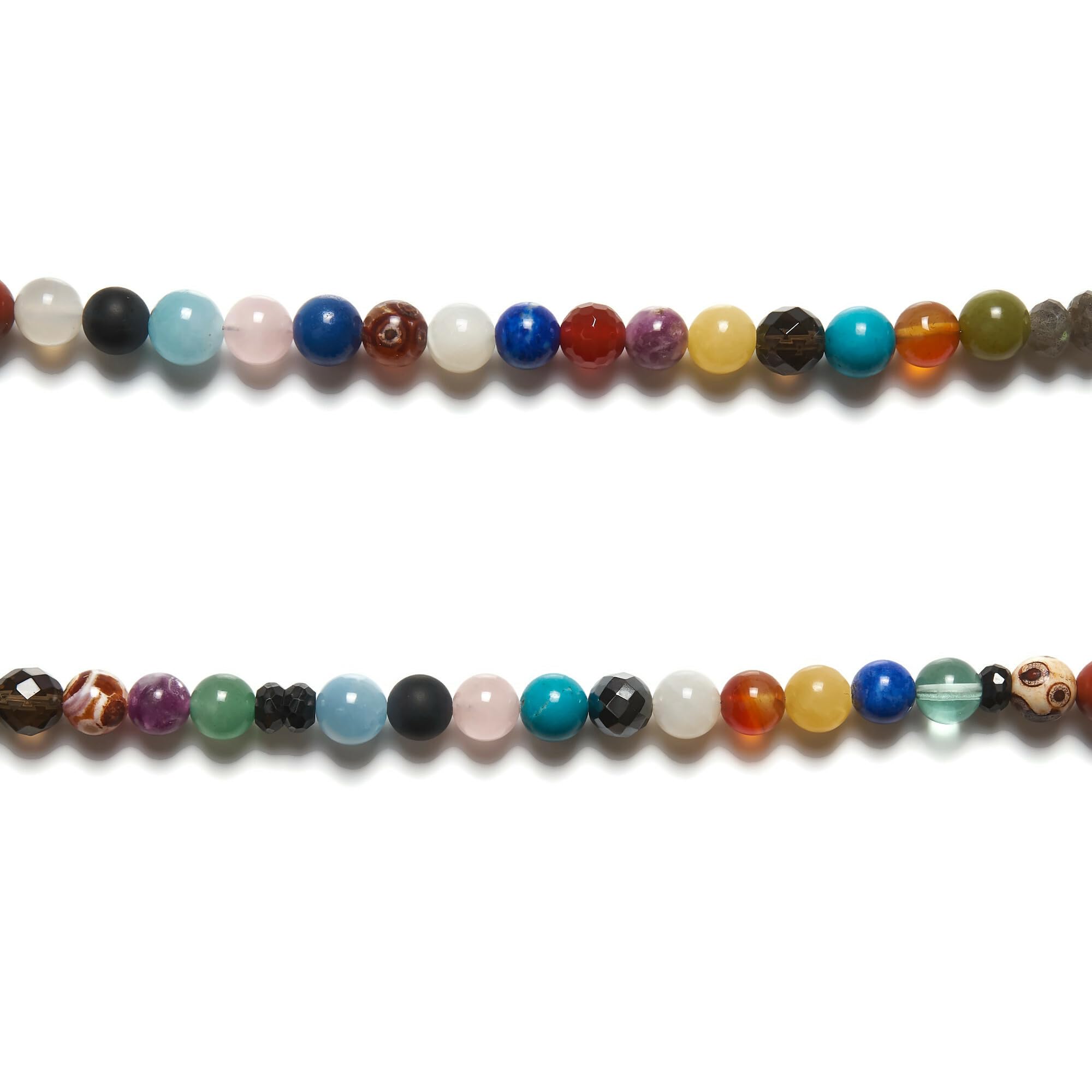 Bunte Edelstein Kette 60cm 925 Silber Halskette