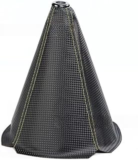 Funda para palanca de cambios de coche, funda protectora universal para la mayoría de los coches manuales, patrón de carbono, línea amarilla