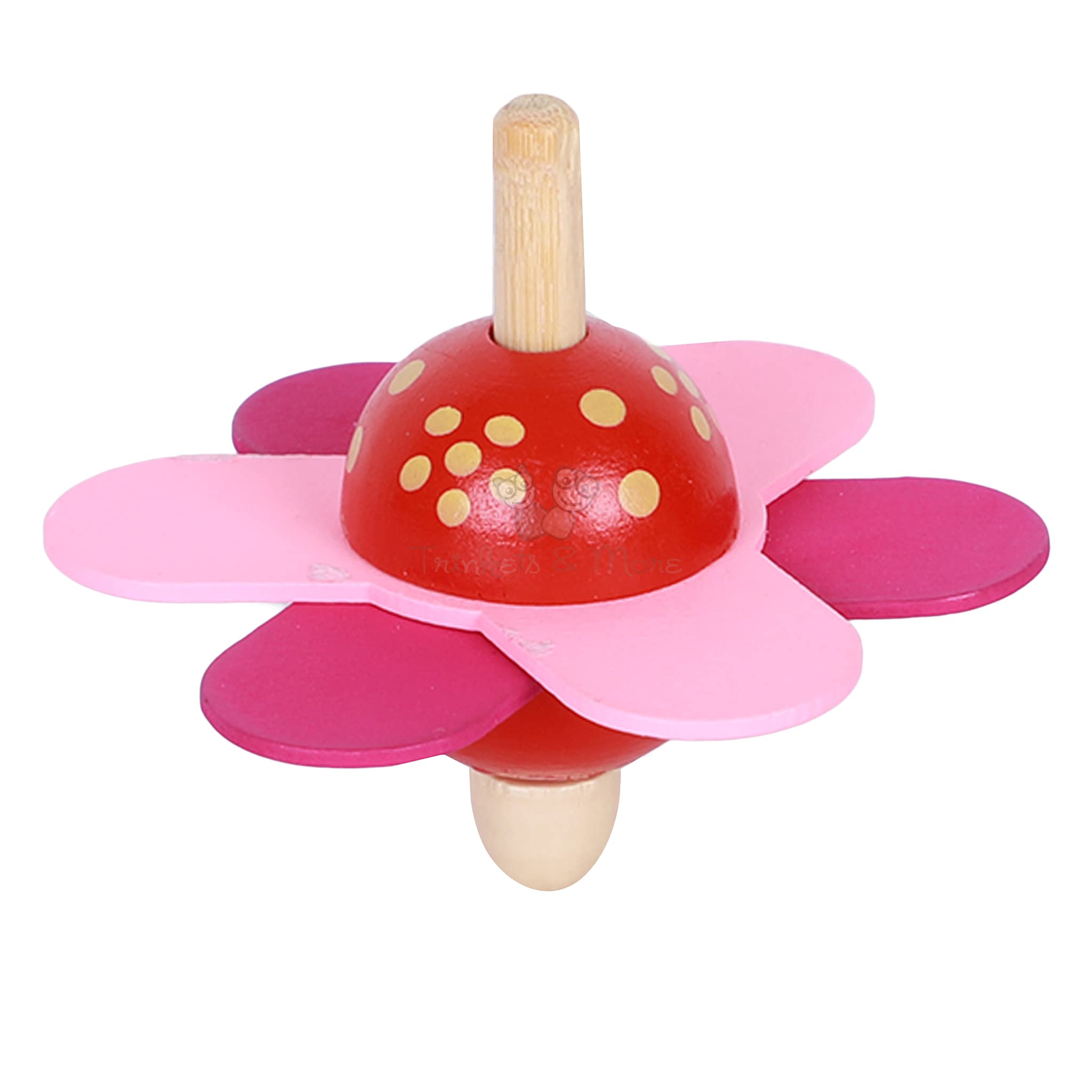 Trinkets & More® Spinning Tops for Kids Toddlers 3+ (Flower Theme Pack of 3)