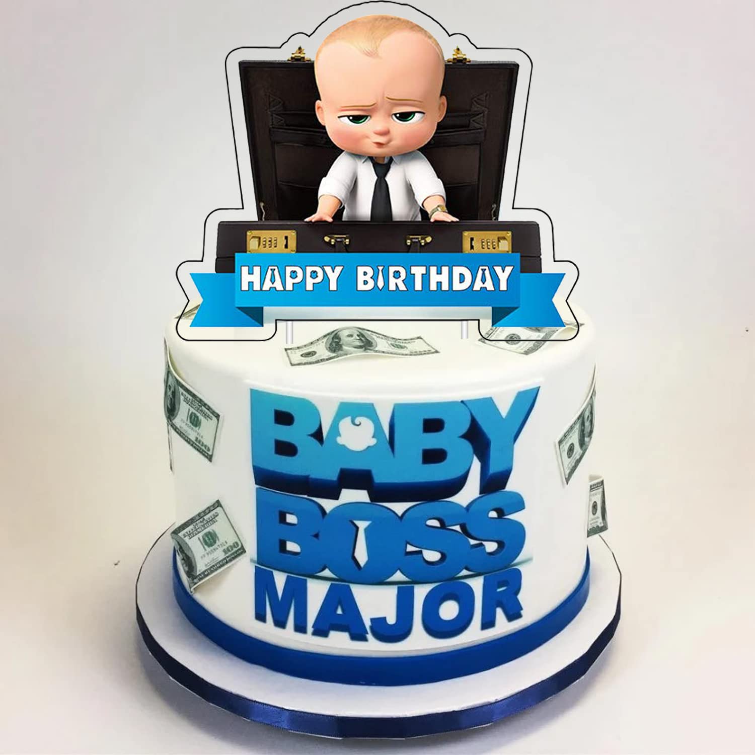 Party Propz Boss Baby Theme Decorations Combo Set - 52Pcs With Happy Birthday Banner, Metallic Balloons, Cake Toppers, Baby Boss Cup Cake Topper for Boys Bday Decorations Items /Kids Supplies 4