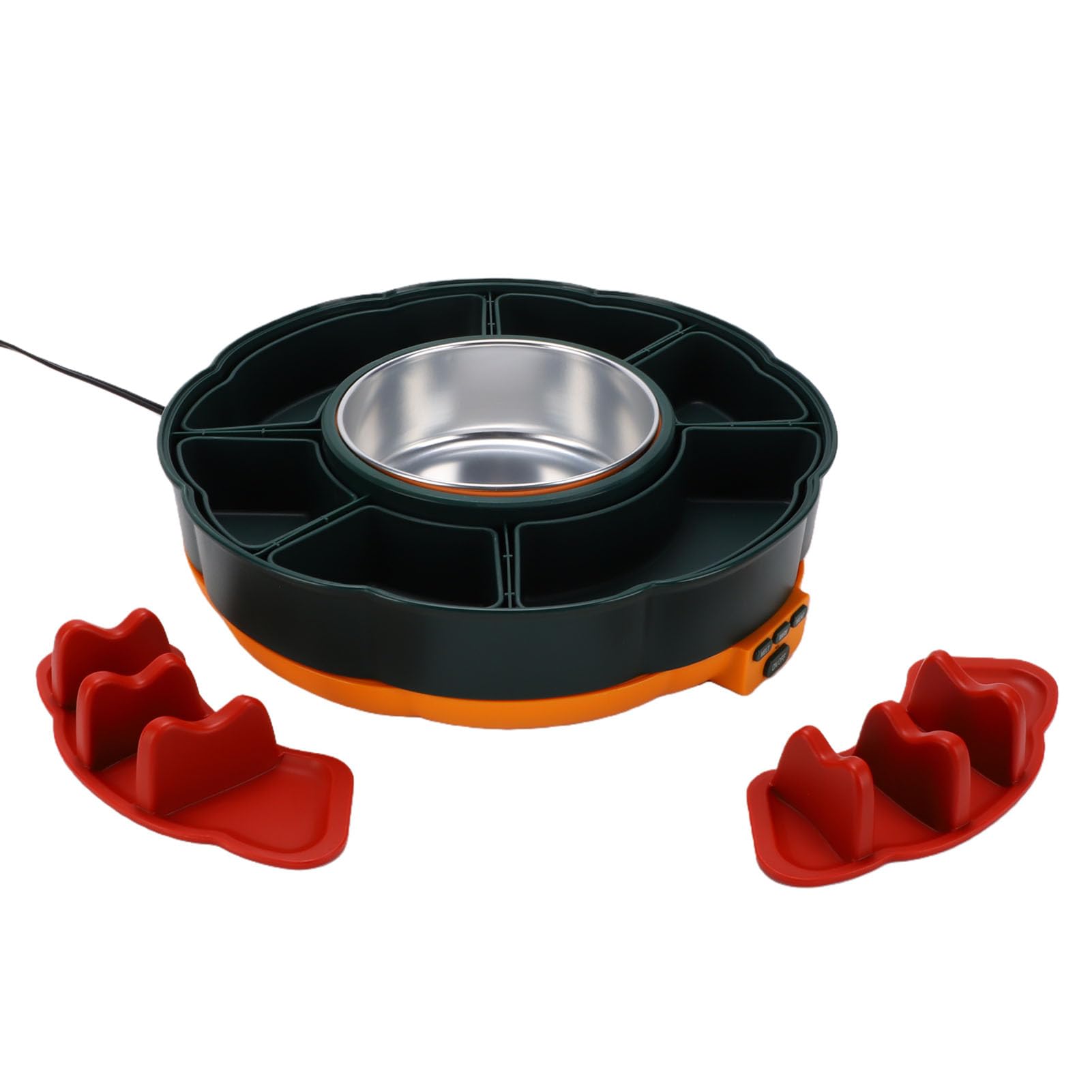 Zerodis Set di Pentole Elettriche per Fonduta di Cioccolato, Vassoio da Portata Rotante Multifunzionale per Taco, con Controllo Accurato della Temperatura, per Feste in Casa (Spina europea 220 V)