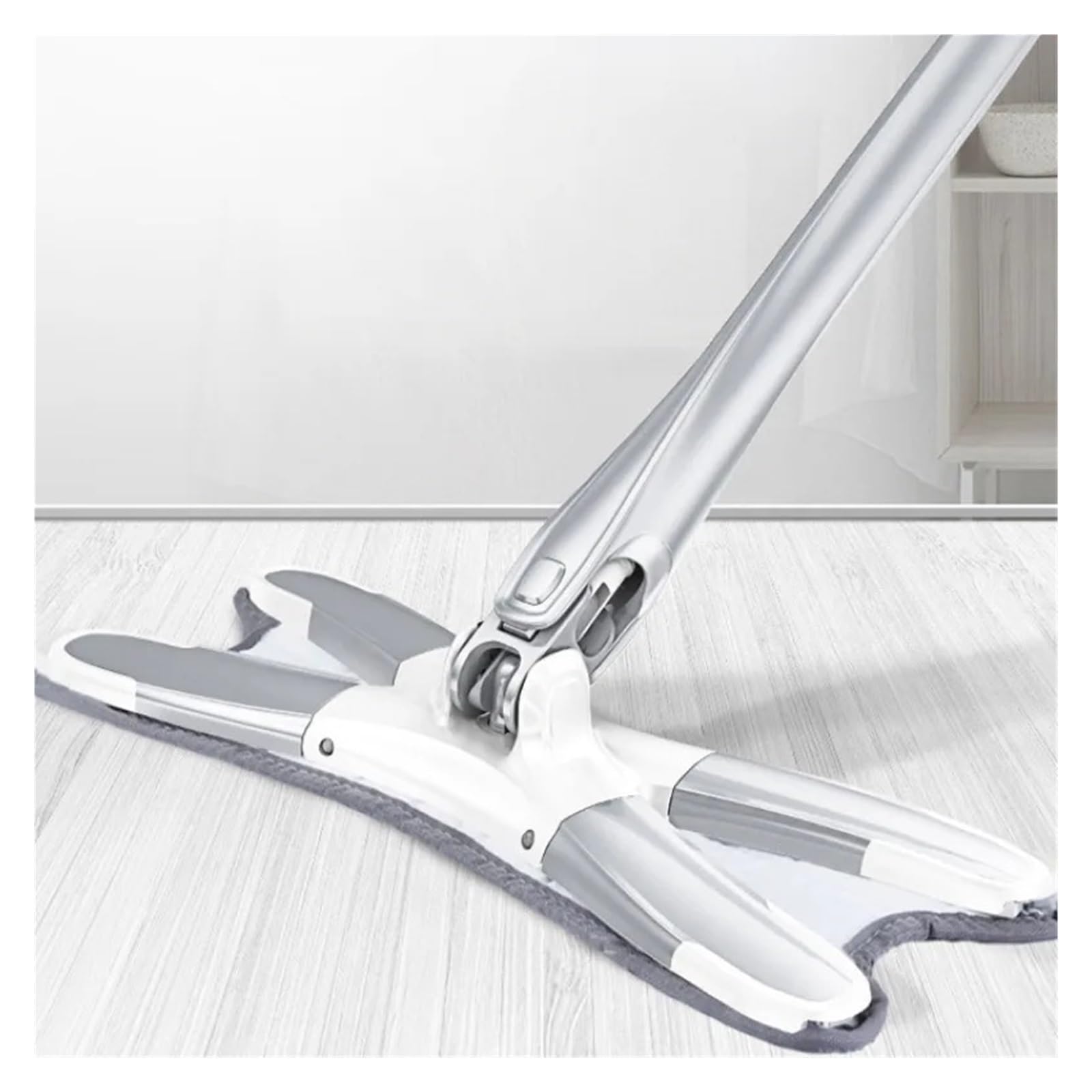 Mop for pulizia pavimenti X-Type Cuscinetti riutilizzabili in microfibra Mop piatto a 360° compatibile con la casa Sostituisci il lavaggio a mani libere Strumenti for la pulizia della casa