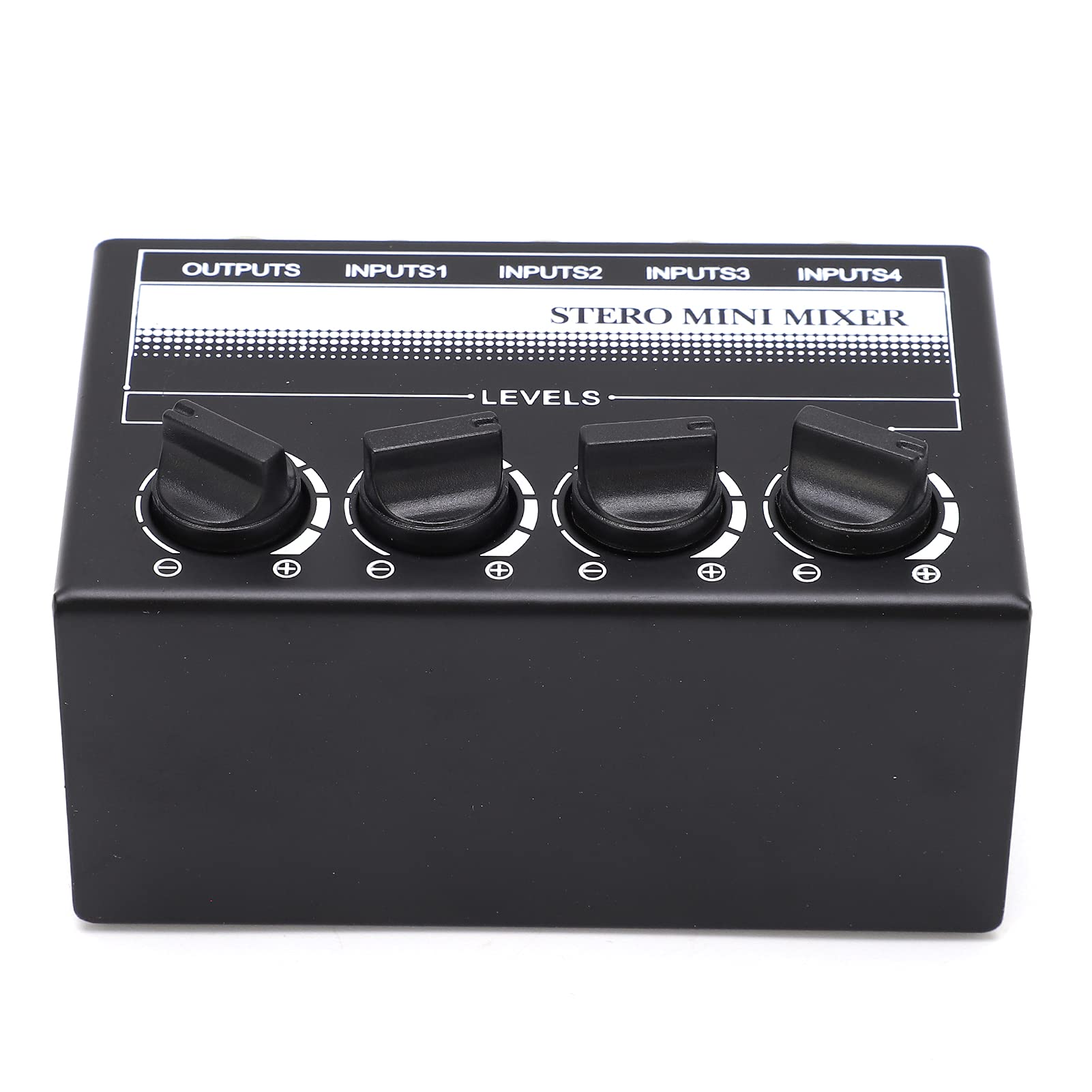 Mini Mezclador EstéReo Salida de Mezcla EstéReo Controlador de SeñAl de Audio Pasivo Carcasa de Metal 4 Entradas Rca EstéReo Equipo de Efectos de SeñAl de Audio