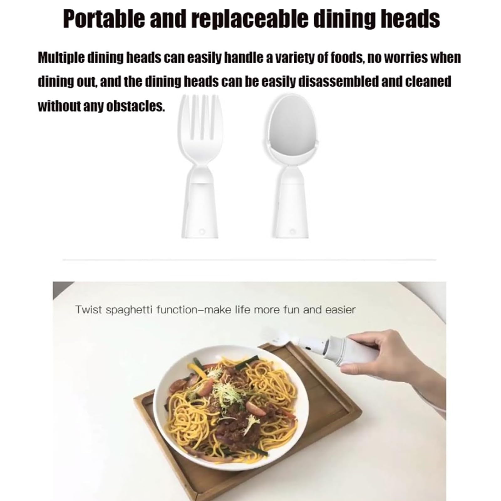 Cuchara antivibración, Ayuda Inteligente para Comer antivibración con cordón, monitoreo de Datos de la aplicación, Ayuda para Comer antivibración para discapacitados, Cuchara adaptativa