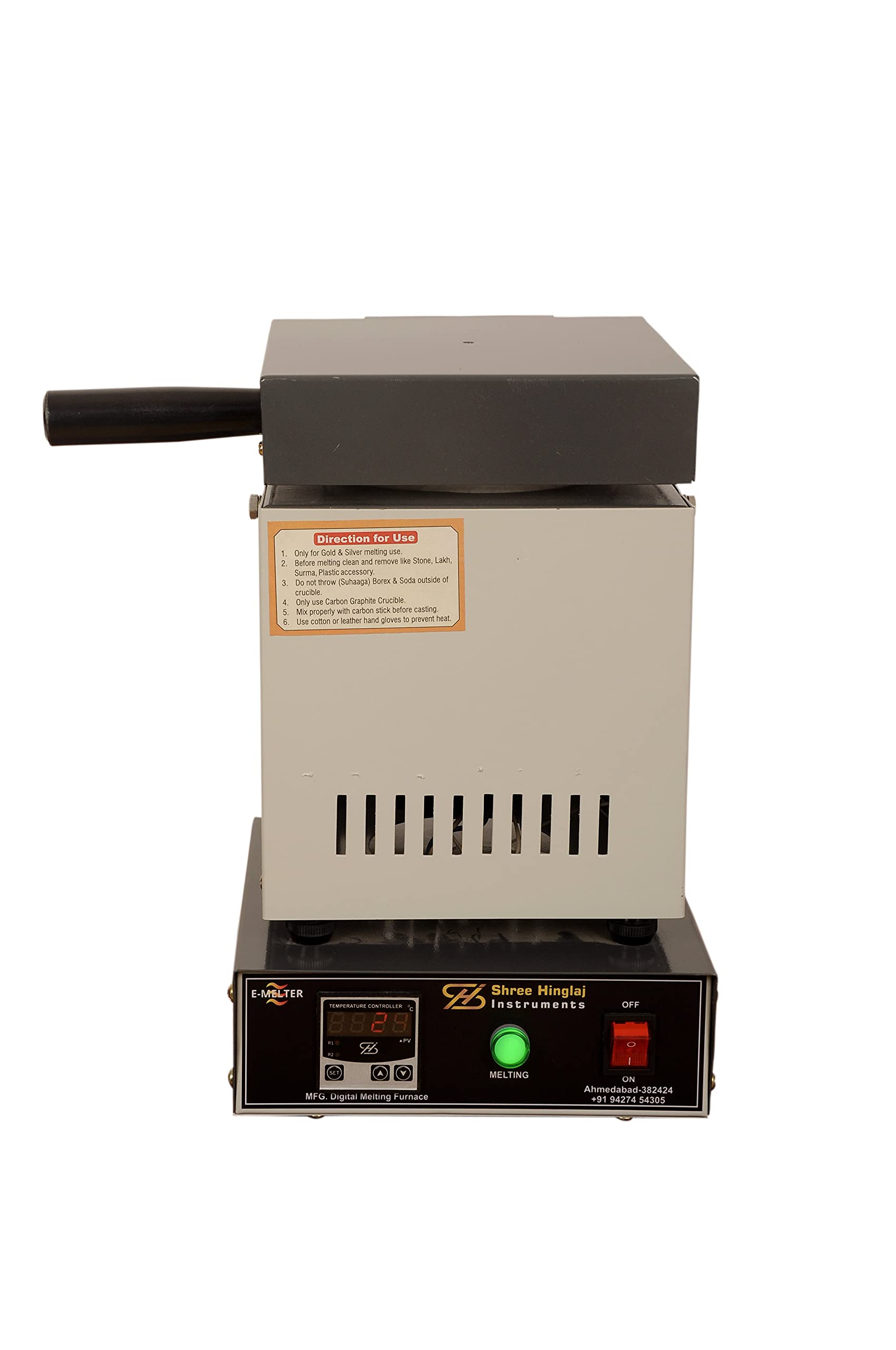 Shree Hinglaj Instruments Digital Melting Furnace For Gold and Silver Jewellery - Capacity 1 Kg, Volts 230v, Size - 380 x 265 x 230 MM (New Table Top Model) (B097MLB67B) Amazon Price History, Amazon Price Tracker