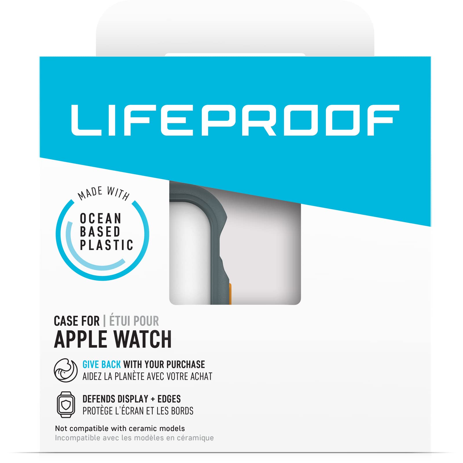 LifeProof etui na zegarek Apple Watch Series 8/7 41mm, Odporny na upadki, futerał ochronny do zegarka Apple Watch, chroni wyświetlacz i krawędzie, Wykonane z Odnawialnego Plastiku, Szare