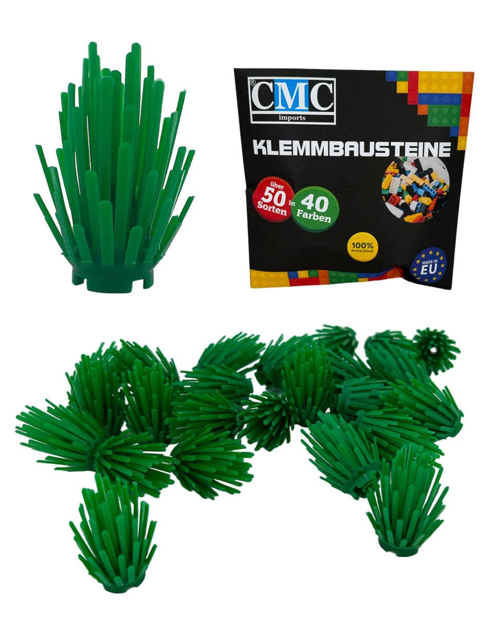 CMC imports 10 x Shrub Plant Bush Clamping Blocks to Choose From Hedge Building Blocks Studded Stones (Green / 180)