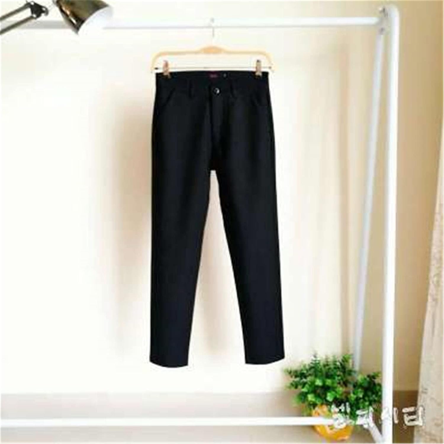 Kelsiop Fashion Street Pencil Pants Female Elastic Cotton Slim Waist Straight Leg Pants Casual Work Pants