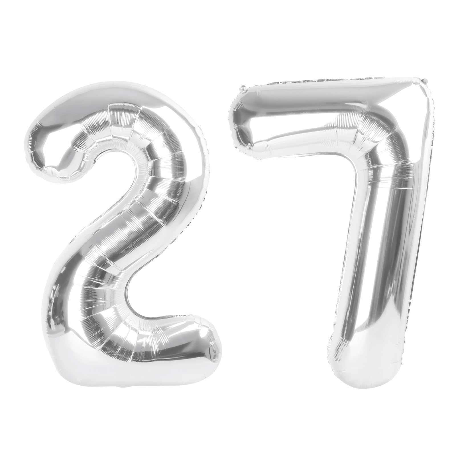 27 Balloon 40 inch Silver Number Balloons for 27 Birthday Party Decoration