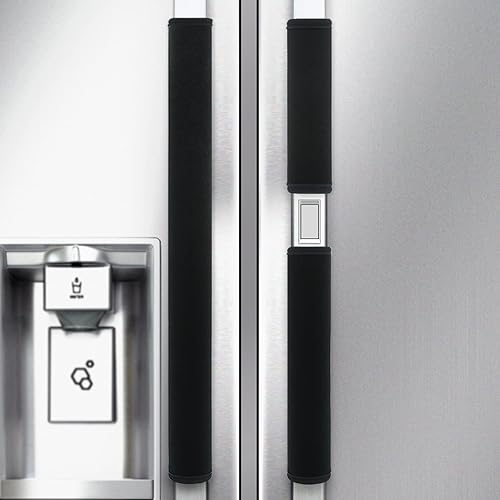 7 fundas para manijas para manijas de puerta de refrigerador con botón para decoración de electrodomésticos de cocina, mantiene alejadas las huellas