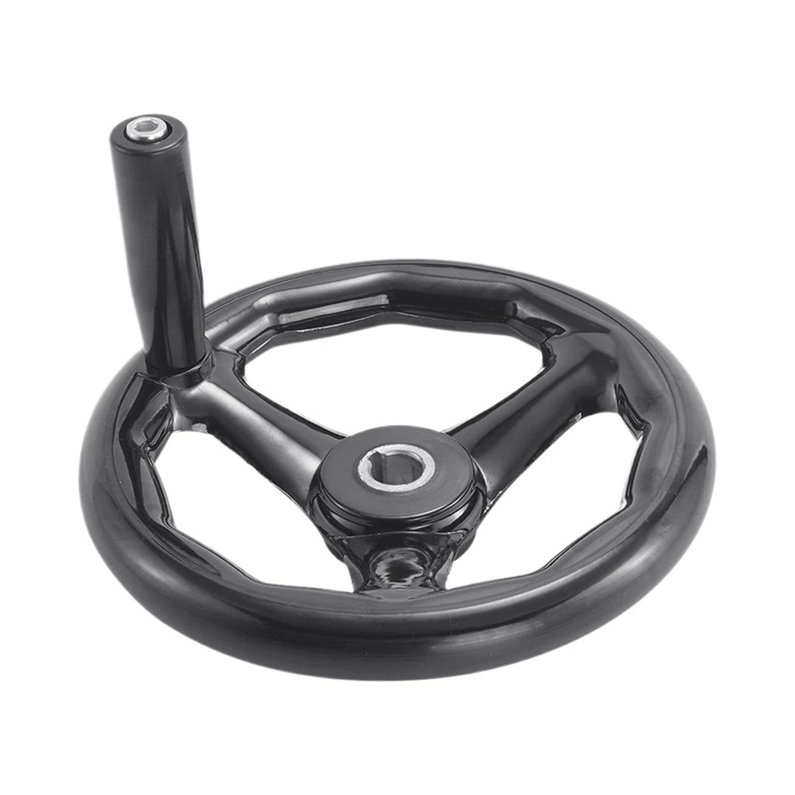 WUDCW 100/125/160/200/250/320mm Black Milling Machine Lathe Printer Spoked Handwheel Bakelite Three Handwheel Rotating Handle(20mmX 200mm)