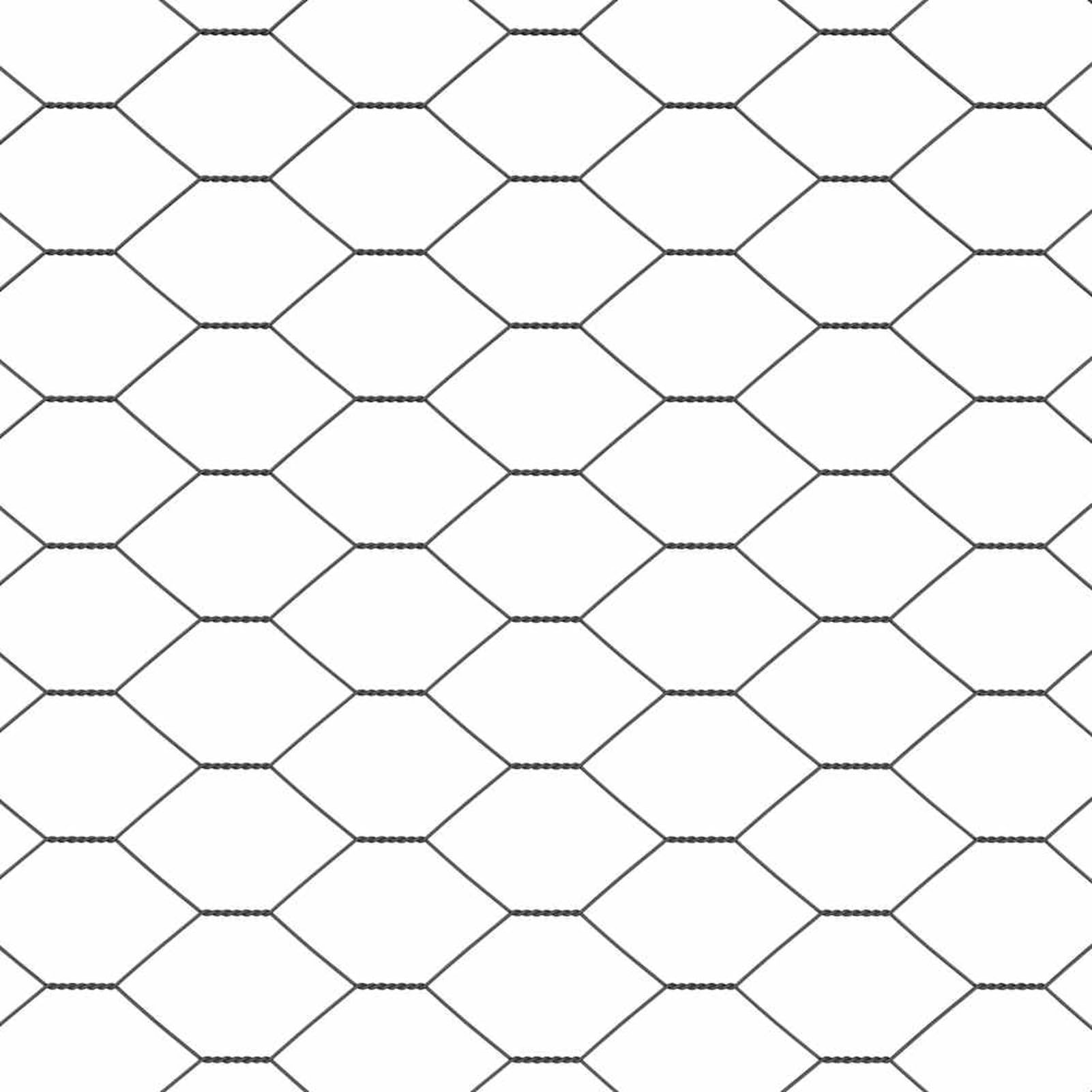 Gecheer Sechseckdrahtzaun Set, PVC-beschichteter Stahl mit 26 Pfosten und Spannern, Maschenweite 36x54-68mm, 50x1,2m for Garten Terrasse Hof Einfriedung