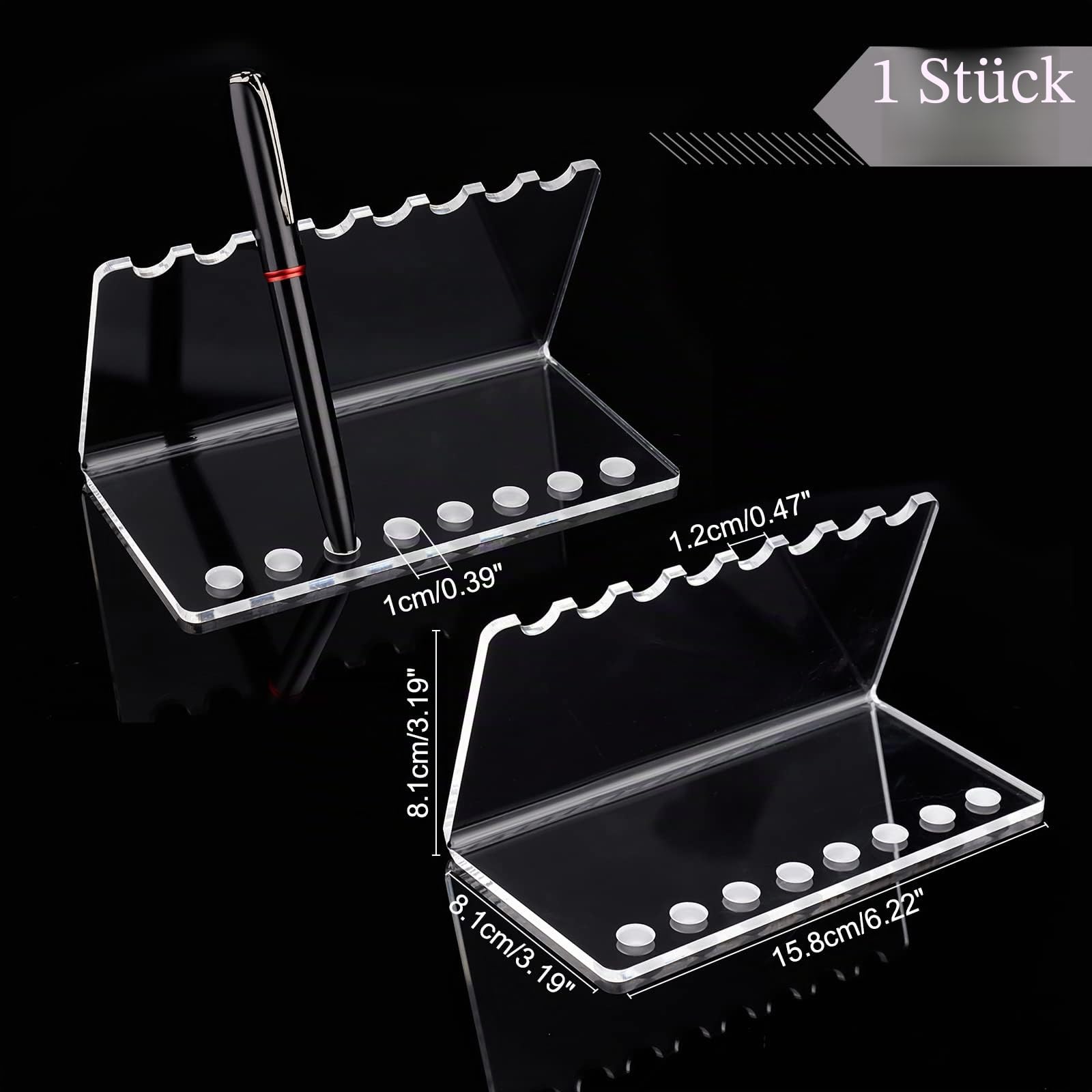 PandaHall Stift Steht Displays, 8 Schlitze Bleistifthalter Augenbraue Stift Stand Pinsel Rack Veranstalter Kugelschreiber Display Rack für Haus Schule Büro Gebrauch Augenbraue Display