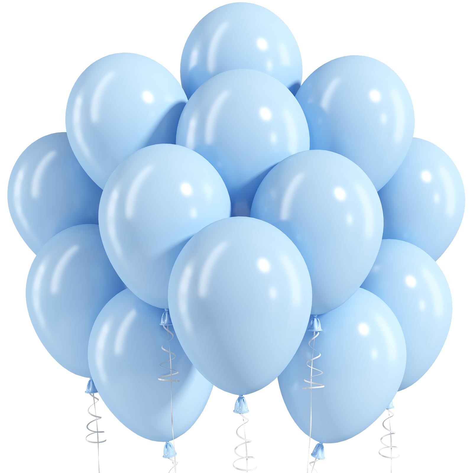 Pastel Blue Balloons, 12 Inch Baby Blue Latex Party Balloons