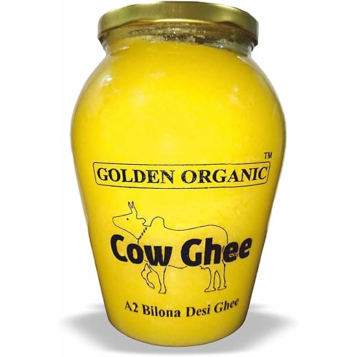 Golden Organic A2 Desi Cow Ghee 1 Litre Handmade Bilona Meth