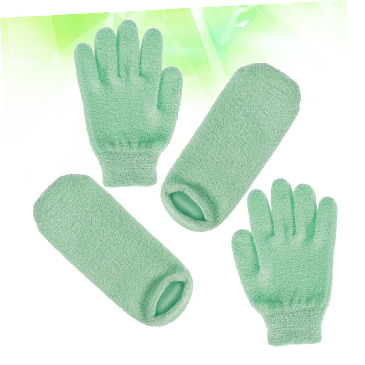 FRCOLOR Guantes de Gel Natural 2 Pares Exfoliantes E Hidratantes Gel y Tela para Manos y Pies Ideales para Cuidado Piel en Casa y Spa