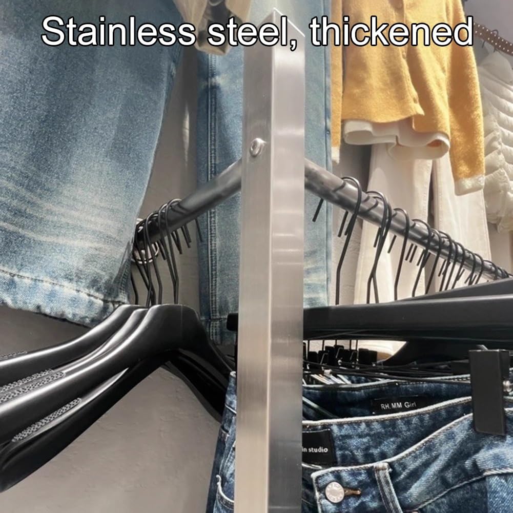 Komercyjny stojak na ubrania ze stali nierdzewnej montowany na ścianie 250 cm szyna ekspozycyjna do sklepów butikowych odzież HanrClothes Sto Solut