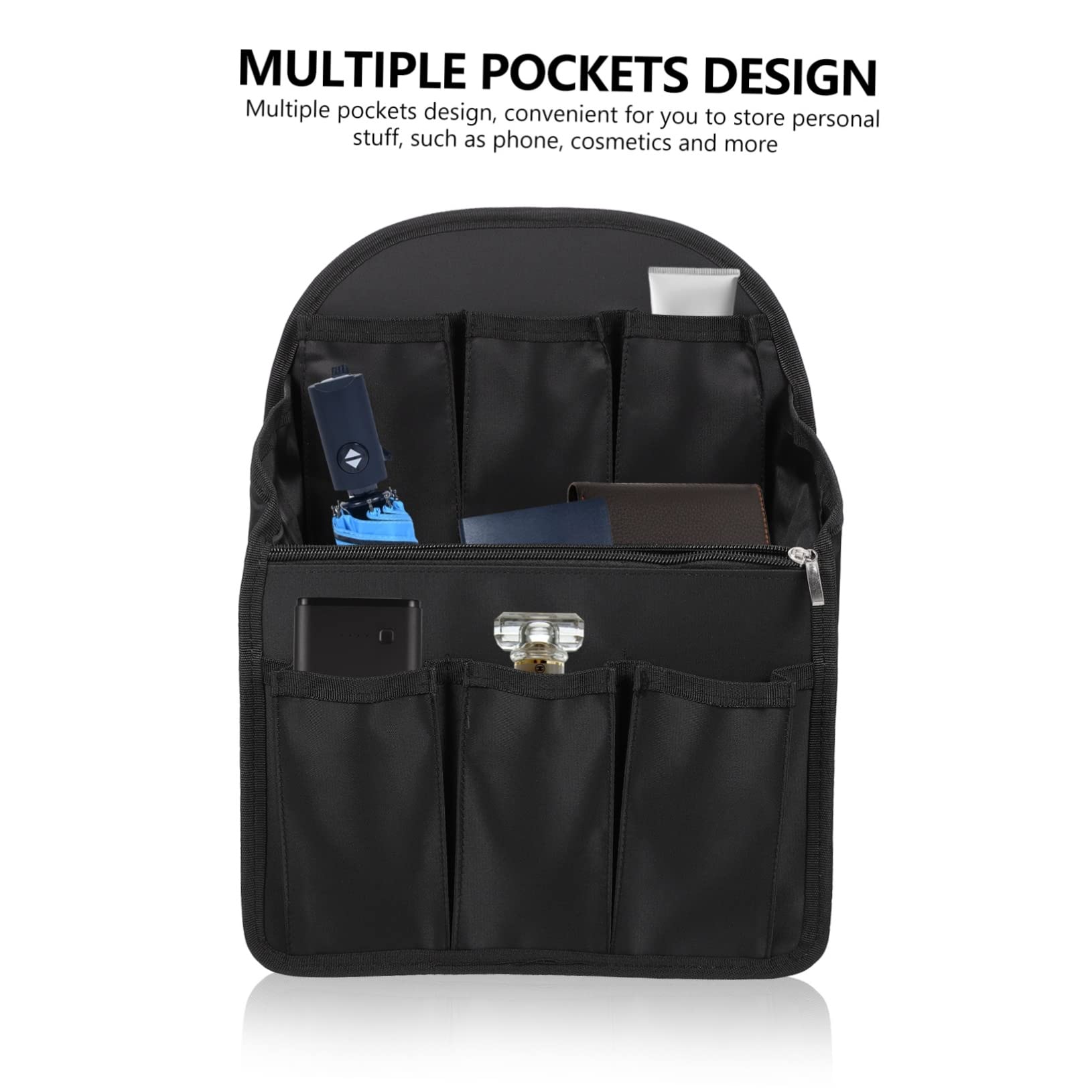 Inserto Organizzatore per Zaino Viaggio Multi Scomparti in Nailon Nero