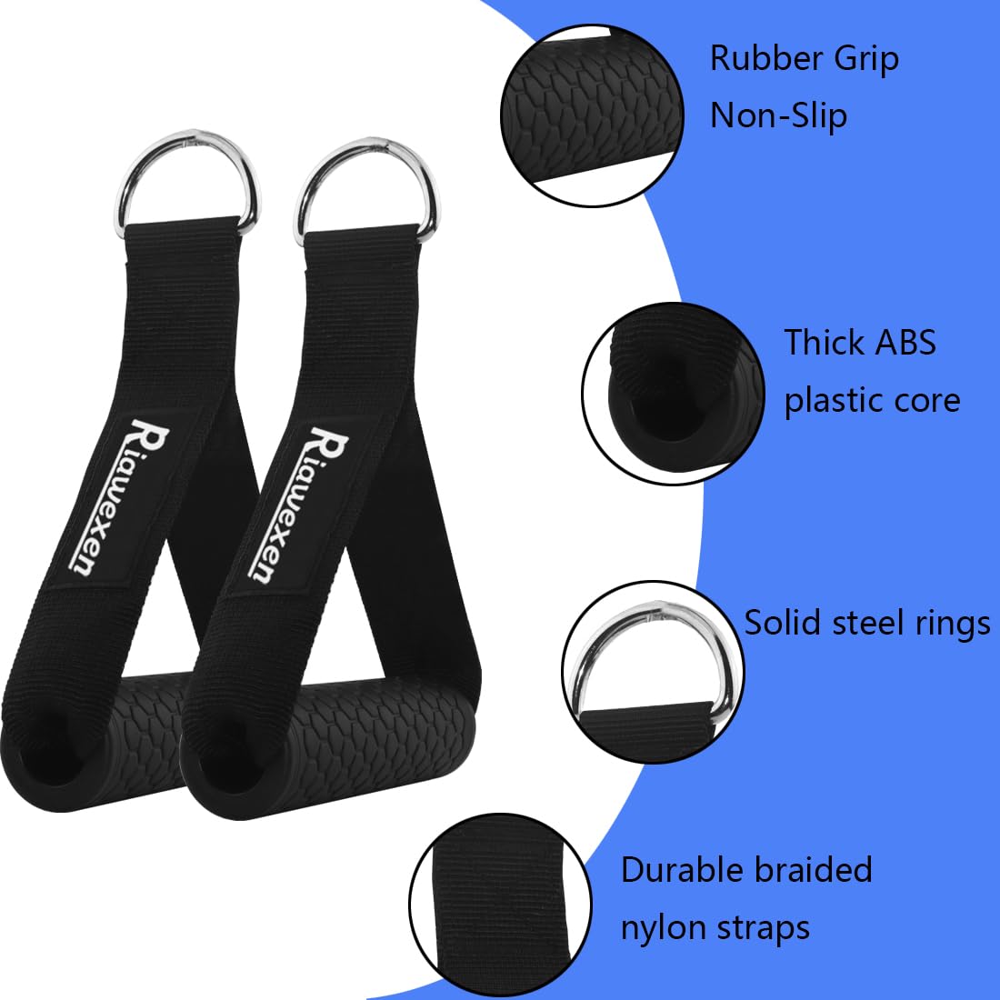 2 Fitnessband Griffe Mit Karabinern - Einhandgriff Für Widerstandsbänder Training