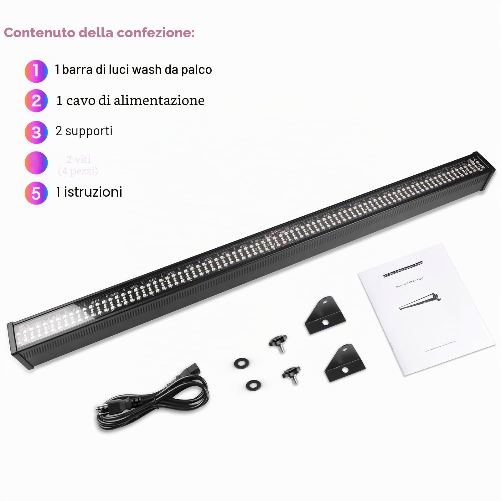 336 LED Wallwasher Barra Luminosa, U`King 120W RGBW Luce da Palcoscenico Luci Discoteca, Effetti Luce Strobo Faretto per DJ Nozze Feste Halloween Natale, 1 pezzo