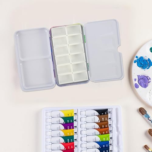 Miniatura 3 de EXCEART 1 Unidades de paleta de acuarela bandeja de mezcla de pintura de color de agua Soporte de pintura bandeja de pintura de mezcla vacía de