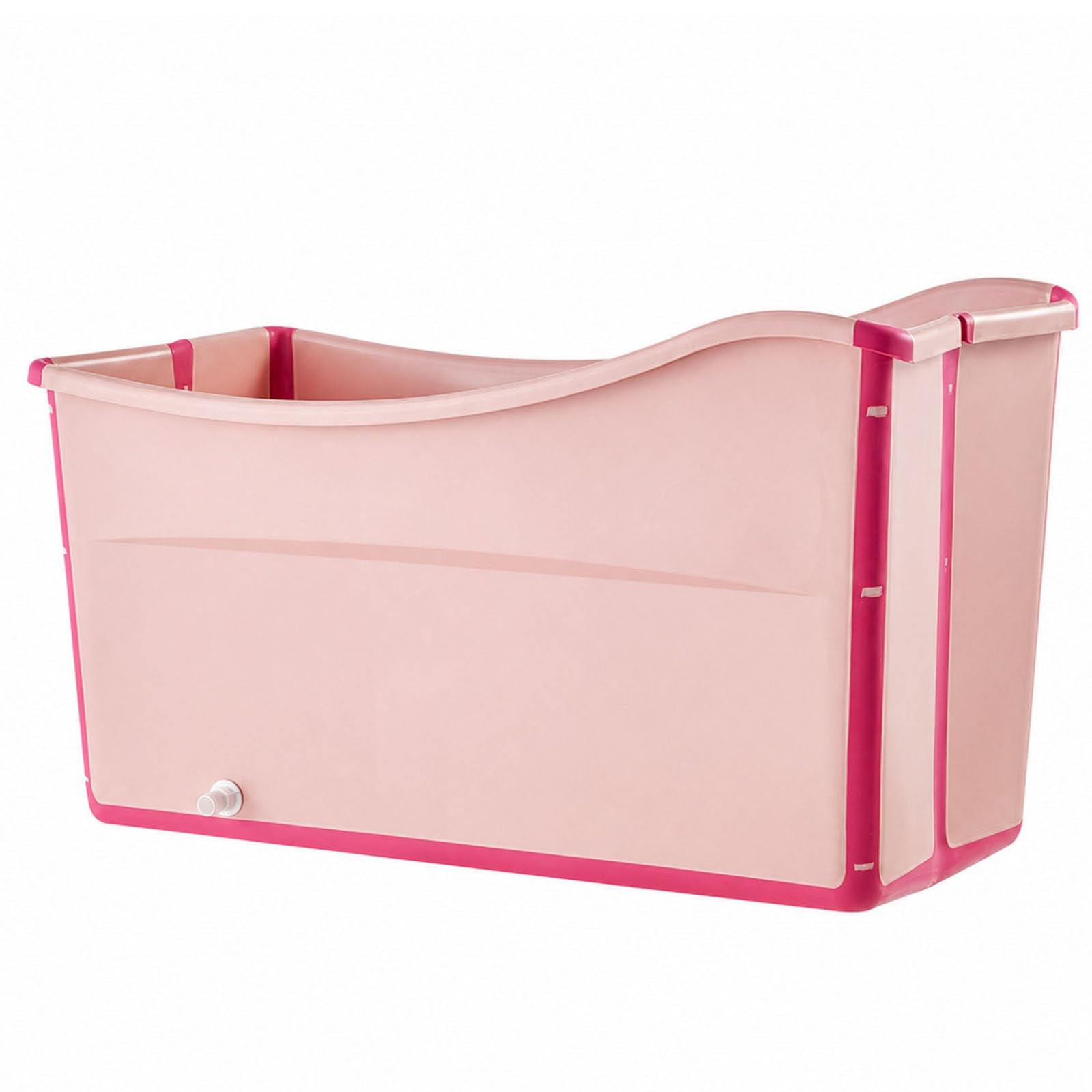 Faltbare Badewanne, Freistehend Badewanne FüR Baby Erwachsene, Flacher, Stabiler Boden; Kippsicher Im GefüLlten Zustand, FüR Dusche, Kleines Badezimmer Pink