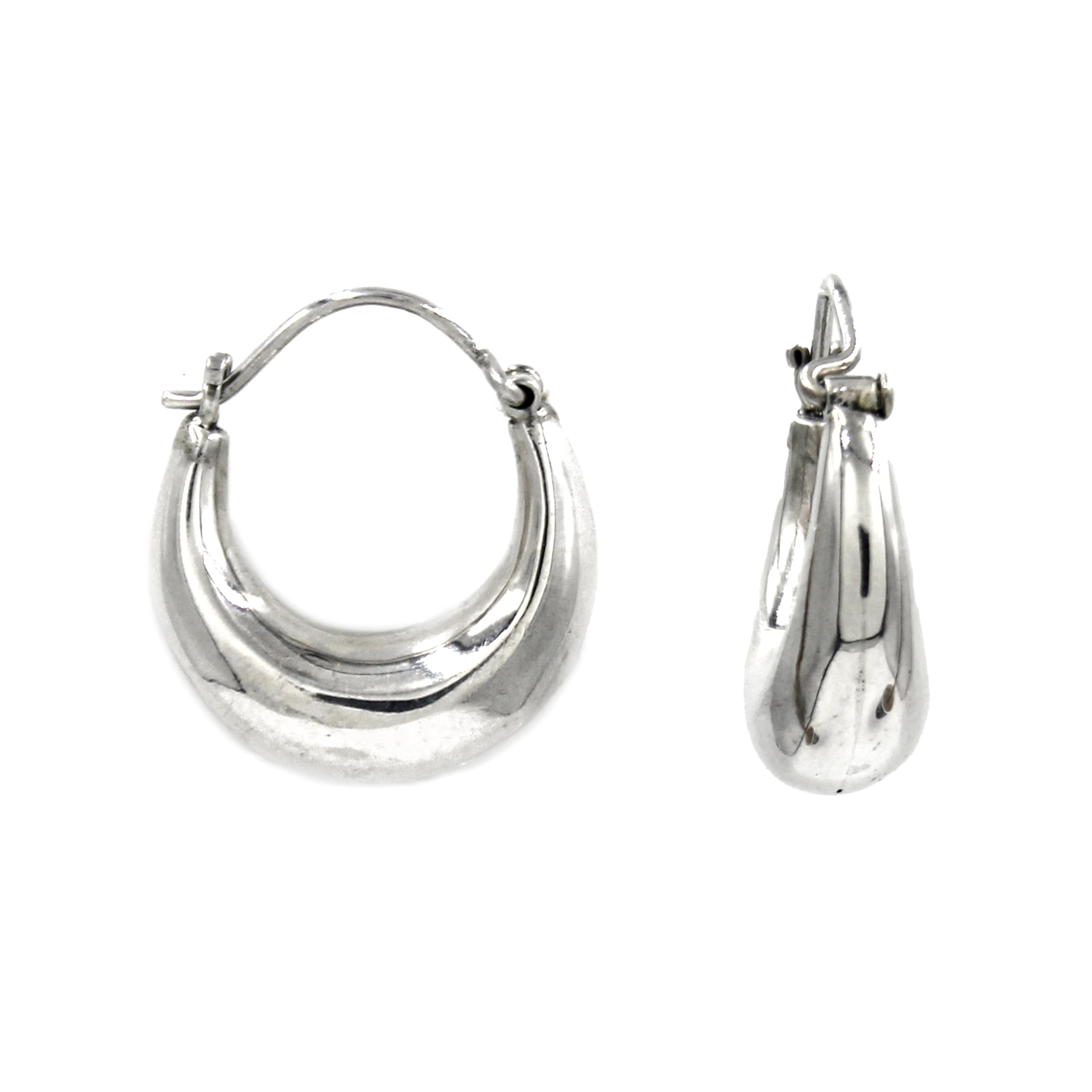 Aros de Plata de Ley 925 y Oro Vermeil de 18K Hechos a Mano para Mujer, Diseño de Media Luna, Ligeros e Hipoalergénicos, Joyería Minimalista para Uso Diario y Regalo