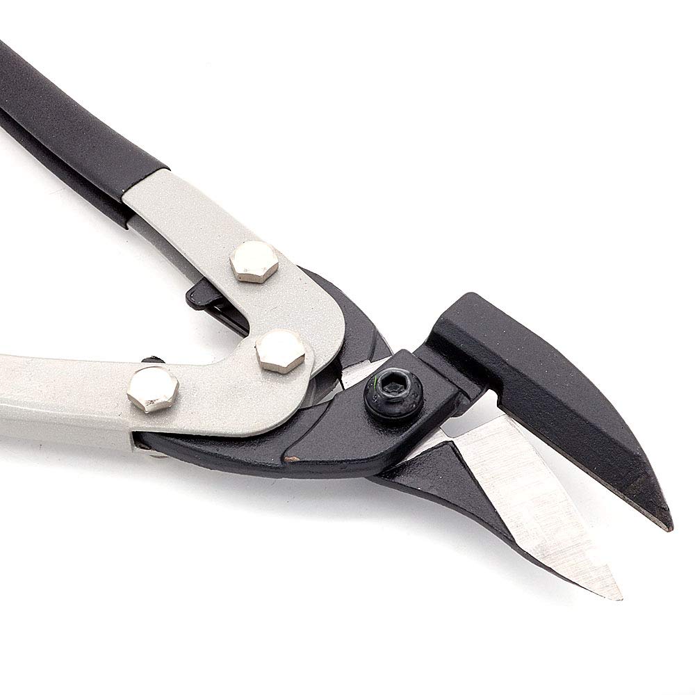 NUZAMAS Cisaille à tôle robuste - Coupe droite - Coupe-tôle d'acier fine - Coupe industrielle - 27 cm