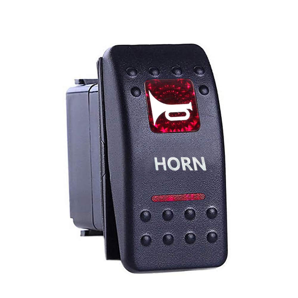 Interruttore Bilanciere 12V 20A Con LED Rosso, Pulsante Momentaneo 5 Pin, Per Auto, Camion, Barche, Impermeabile, Horn Light